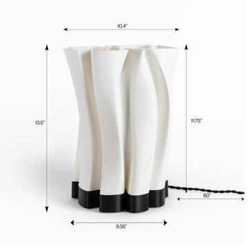 Flame Modern Bohemian Plant-Based PLA 3D Printed Dimmable LED Table Lamp - JONATHAN Y